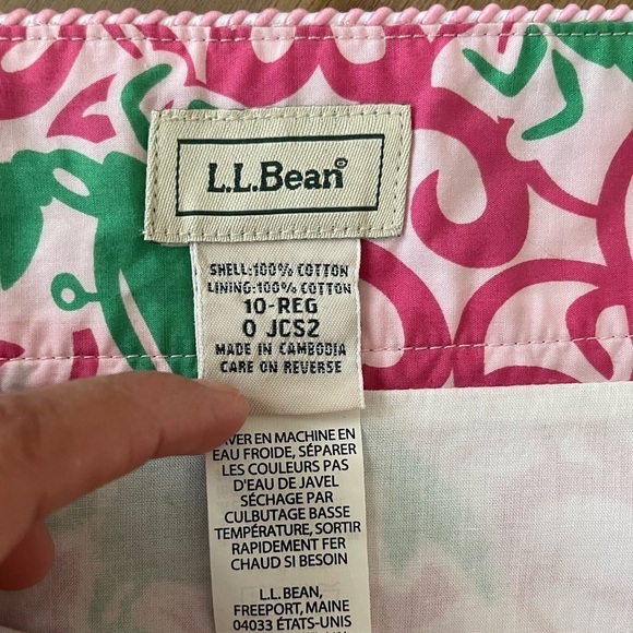 L.L Bean Womens 10 Skirt Seacoast Crab Lobster Print Pink Zip Pockets Nautical - Picture 2 of 10